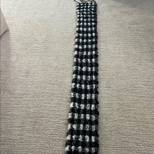 Black and Gray Knitted Scarf